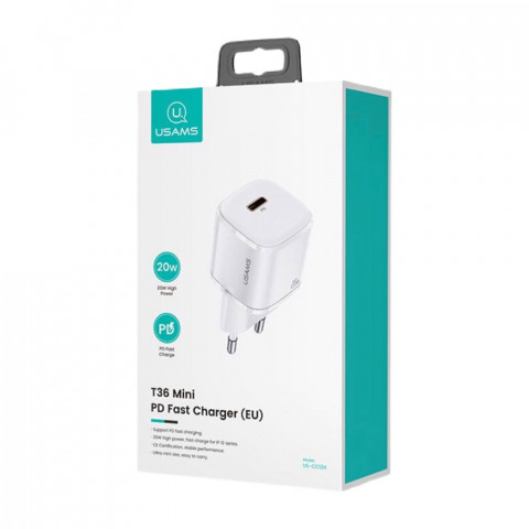 Зарядное устройство Usams 20W Type-C (white)